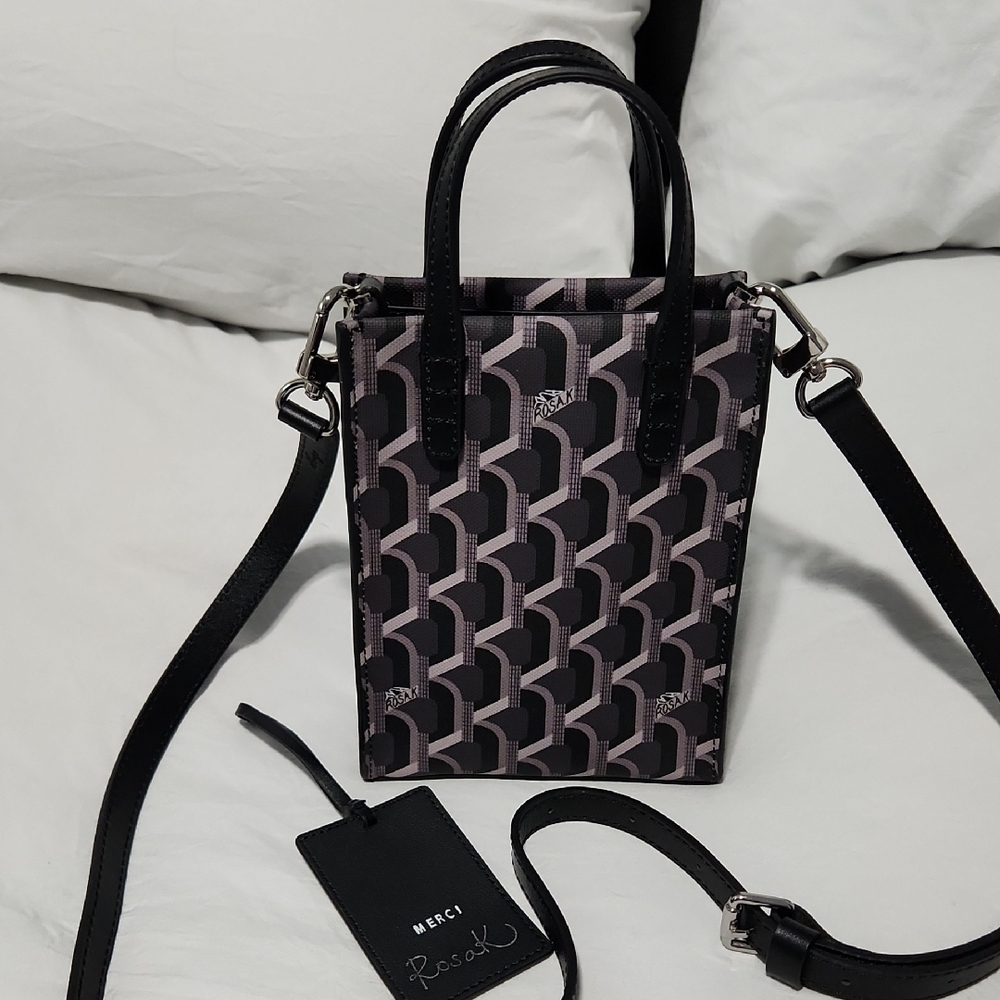 Black and Grey Rosak Patterned Women's Bag